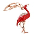 thumbnail image 4 of HOMEMAXS Red Flamingo Shape Keychains Rhinestone Key Rings Holder Craft Alloy Keyring Crystal Hanging Ornaments Gift, 4 of 8