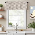thumbnail image 2 of Beige Moroccon Kitchen Curtain Valances for Windows Farmhouse Short Curtains, Farmhouse Minimalist Abstract Geometric Rod Pocket Valance Curtain for Bedroom Cafe Living Room 54"x18", 2 of 8