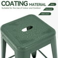 thumbnail image 5 of 24 inch High Barstools Set of 2, Counter Height Metal Bar Stools, Indoor/Outdoor Stackable Bartool Industrial Backless Stools(Deep Green), 5 of 9