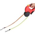 thumbnail image 2 of Cinturón de tracción de doble cabeza, cinturón para caminar retráctil para perros y mascotas Cuerda de tracción retráctil automática de doble cabeza (rojo) Rojo Verde RV1016-0124086FYD, 2 of 5
