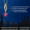 thumbnail image 2 of Gem Stone King 10K Yellow Gold Pink Created Sapphire Pendant Necklace for Women | 0.60 Cttw | Gemstone September Birthstone | Heart Shape 5MM | With 18 inch Chain, 2 of 6
