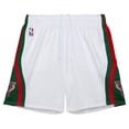 thumbnail image 2 of Men's Mitchell & Ness White Milwaukee Bucks 2013/14 Swingman Shorts, 2 of 4