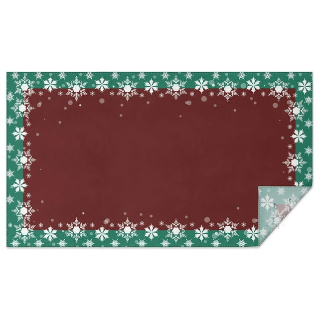 Meery Christmas Rectangle Tableclothes Christmas Snow Lace Table Cloth 60x102inch Polyester Washable Foldable and Durable Table Covers for Dining Kitchen Parties Weddings and Outdoor Use