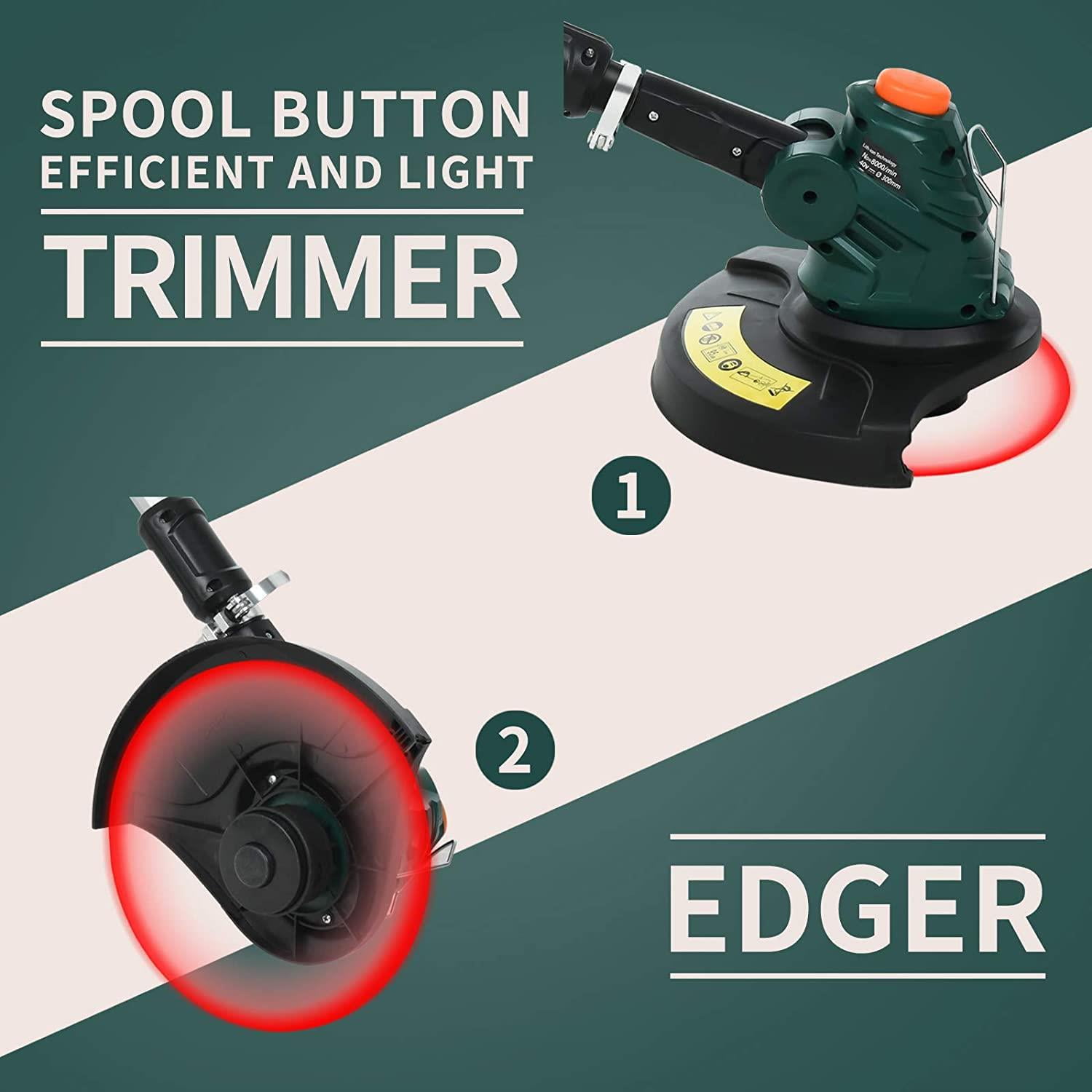 UBesGoo Cordless String Trimmers, 2 in 1 Cordless Trimmer Edger, Battery & Charger Included, 12 Inch