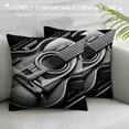 thumbnail image 3 of GOSMITH Retro Music Guitar Throw Pillow Cushion Cover Vintage Bass Music Musical Strings Instruments Decorative Pillow Cover Rectangle Home Sofa Decor Pillowcase White, 3 of 5
