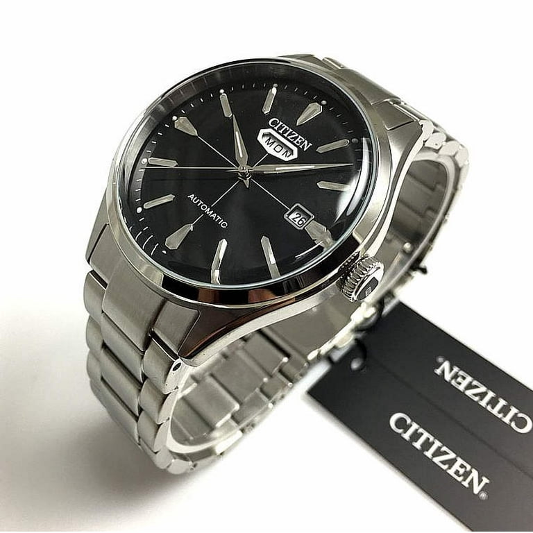 Men's Citizen Automatic Day Date Black Dial Steel Watch NH8391-51E