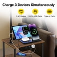 thumbnail image 3 of OUTONLIFE Rattan Floor Lamp with Table for Living Room, End Table with 2 Drawers for Bedroom, Lamp with USB Port and Outlet, 3 Color Led Bulb Included, Brown, 3 of 11