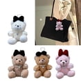 thumbnail image 4 of Comforting Stuffed Keyrings Plush Bowknot Decorated Bear Key Rings Plush Keychain Pendant for Bag Phone Wallet, 4 of 8