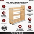 thumbnail image 6 of Rev-A-Shelf 8" Door/Drawer Base Soft-Close Cabinet Organizer, 448-BDDSC-8C, 6 of 7