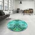 thumbnail image 4 of Ahgly Company Machine Washable Indoor Rectangle Transitional Dark Cyan Green Area Rugs, 5' x 8', 4 of 7