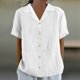 thumbnail image 2 of Blusa informal con botones y cuello de encaje para mujer: camisa elegante y versátil para el día a día, fácil de cuidar y lavable a máquina., 2 of 8