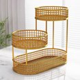 thumbnail image 4 of Tongina 3 Tier Fruit Basket Fruit Bowl Kitchen Countertop Rack Multipurpose Bread Basket Vegetable Rack for Veggie Fruit Potato Table Gold, 4 of 7