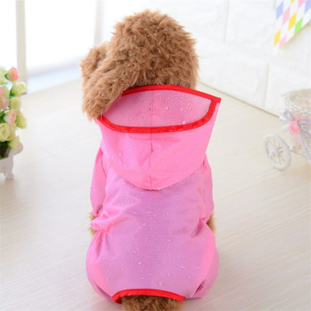 Fiudx Impermeable para Mascotas, Chaqueta Impermeable con Capucha, Diseño Tipo Bolsa para Refrigerios, Tejido Cómodo y Transpirable, Ideal para Exteriores En Cualquier Temporada, Apto para Perros Peq