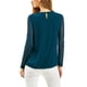 thumbnail image 3 of INSPIRAR CHIC Blusas Casuales de Cuello Redondo para Mujeres con Encaje Floral de Manga Larga de Chiffon XL Azul Oscuro, 3 of 8