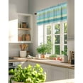 thumbnail image 5 of Teal Blue Boho Kitchen Valances for Windows Bohemian Geometric Pattern Valance Curtains&nbsp; for Kitchen /Living Room/Bedroom/ Bathroom Decor, 54"x18 " ,Rod Pocket 1 Panel,, 5 of 7