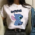 thumbnail image 2 of Camiseta de algodón para niños de Kawaii Disney Lilo Stitch, camiseta de verano con estampado de corazón de Stitch de dibujos animados, ropa bonita de Disney Anime para niños, 2 of 5