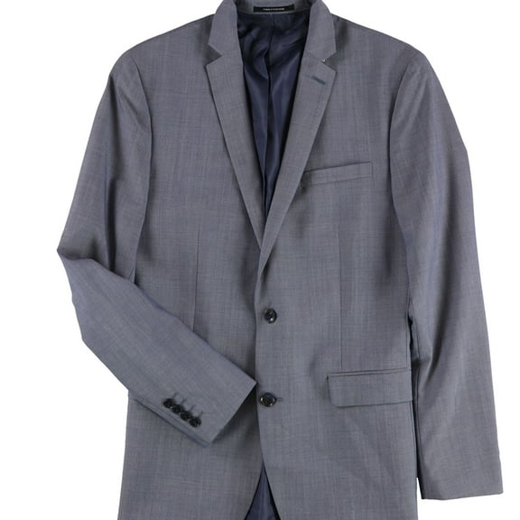 bar III Mens Slim Fit Two Button Blazer Jacket, Blue, 40 Long