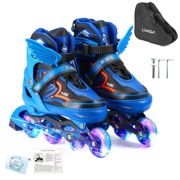 Lixada Patines en línea ajustables con ruedas iluminadoras Patines al aire libre para niños, niñas y Lixada Patines en línea
