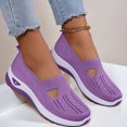 thumbnail image 4 of Aobny Walking Shoes Womens Shoes Casual Shoes Slip On Shoes Flatform Breathable Soft Shoes Shoe Purple Round Toe Stability Flat Heel Summer Shoes,Size 41, 4 of 5