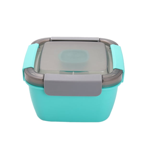 Pisexur Batería de cocina Lonchera de plástico de doble capa con compartimento pequeño para estudiantes, portátil, para microondas, caja de conservación para la cocina del hogar
