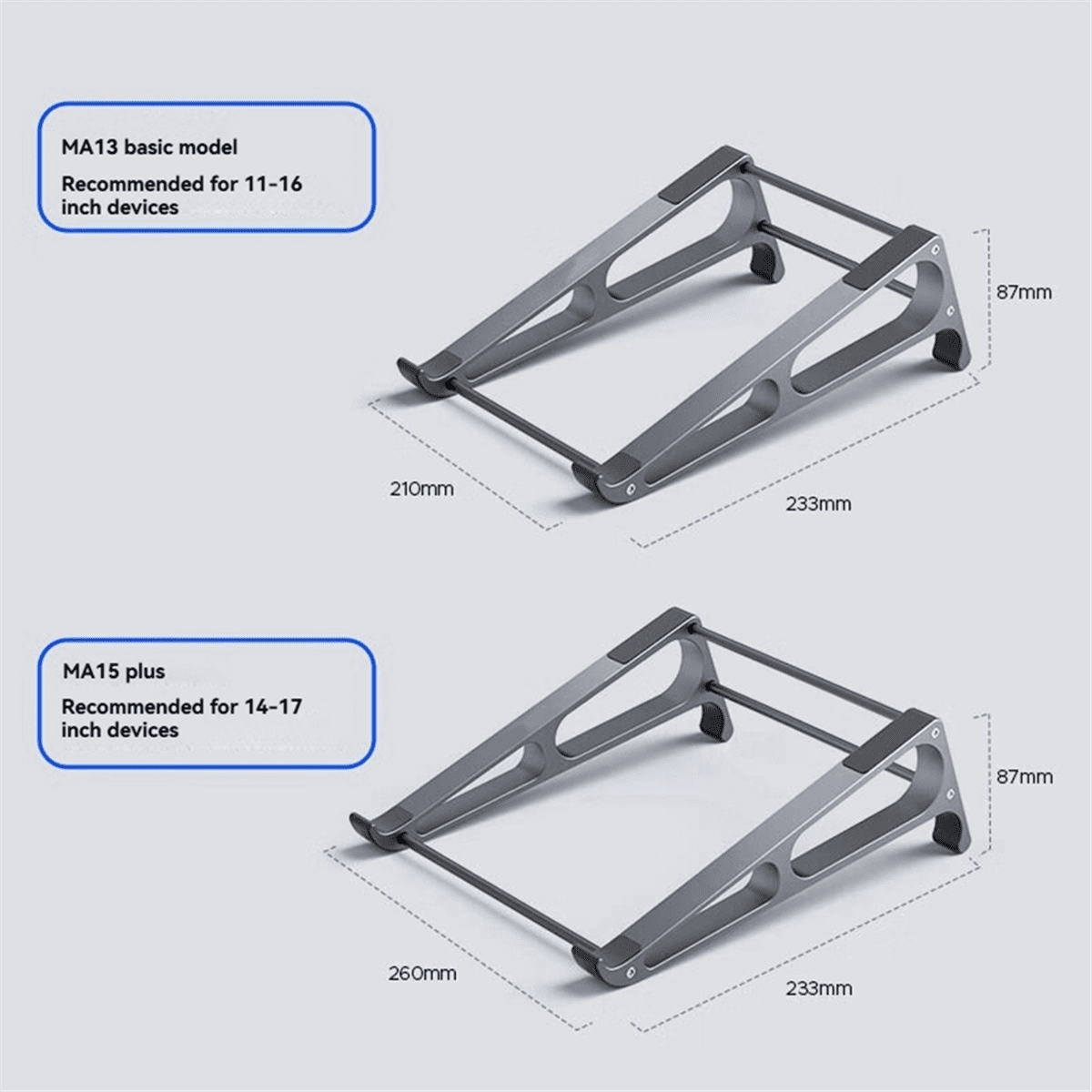 Vertical Laptop Stand Detachable Aluminum 2-In-1 Tablet Storage Holder Fits 14-17 Inch Inch Devices Large Size