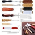 thumbnail image 4 of Leather Craft Tool Kit Leather Hand Sewing Repair Kit Stitching Punch Carving Work Groover Set DIY Tool Set Professional, 4 of 10