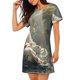 thumbnail image 2 of Fotbe Forest Meditating White Tiger Bata de Dormir para Mujer con Estampado, Camisón de Algodón de Manga Corta, Ropa de Dormir Casual, 2 of 6