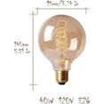 thumbnail image 2 of Bombillas de filamento vintage Edison CTKcom Globo redondo (paquete de 2) - Bombilla incandescente antigua G95 E27 equivalente a 40 W Lámparas de luz blanca cálida, tungsteno espiral, para, 2 of 5