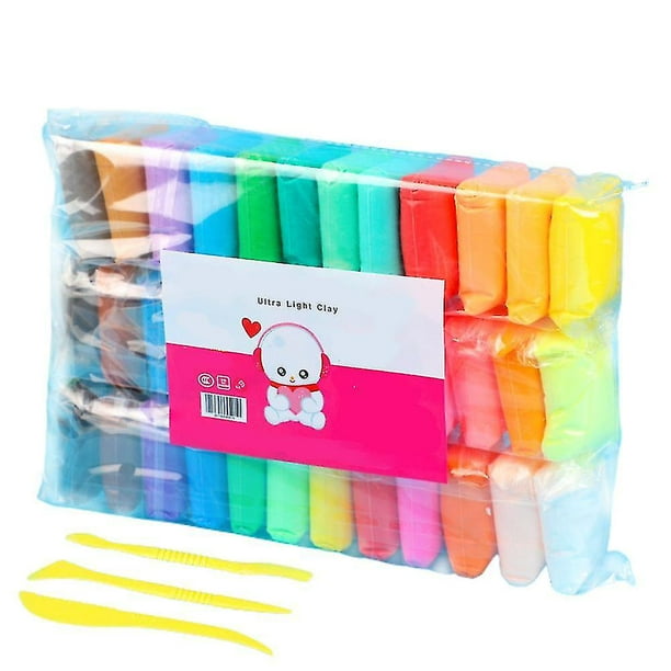 Arcilla de secado al aire de 24/36 colores Arcilla mágica para niños Arcilla de modelado ultraligera Estudio de plastilina Juguete de plastilina Seguro Arcilla de modelado no tóxica Regalos