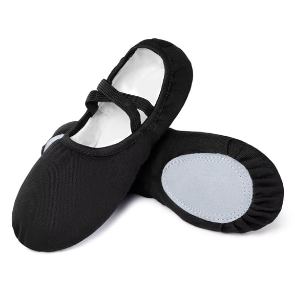 ARCLIBER Canvas Ballet Shoes for Women Ballet Dance Shoes Canvas Adult Ballet Slippers Size 4M Black