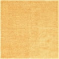 thumbnail image 3 of Unique Loom Davos Shag Collection Area Rug - Solid (5' 3" Square Sun Yellow), 3 of 7