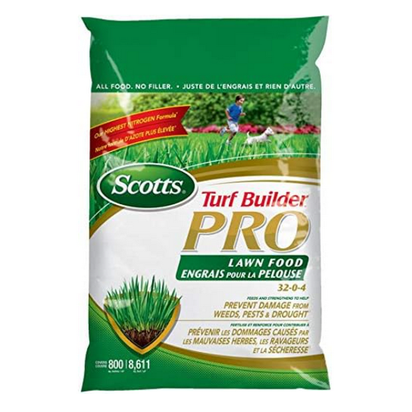 32-0-4 Turf Builder Pro Lawn Fertilizer, covers 800 square meters