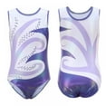 thumbnail image 4 of GYRATEDREAM Girls Long Sleeve Shiny Waves Metallic Athletic Dance Gymnastics Leotard Outfit 5-14 Years, 4 of 15