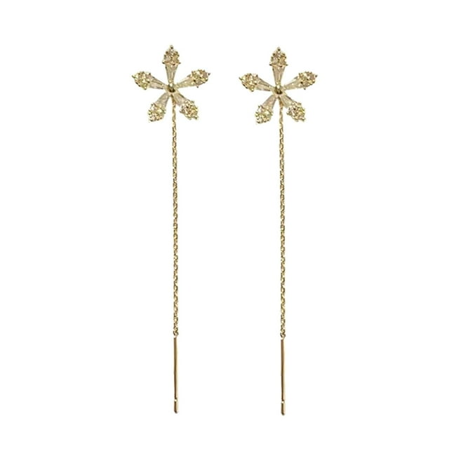 Pendientes colgantes de enhebrador de aleación, pendientes de gota con borla , de imitación, oreja duradera Dorado Sunnimix aretes colgantes con enhebrador