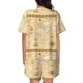 thumbnail image 3 of Kdxio World Map Print Pajamas Sets for Women Short-Sleeved Pjs with Lounge Shorts Two Piece Sleepwear S-4XL, 3 of 8