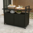 thumbnail image 3 of Uforic Large Storage Cabinet, Outdoor Grill Cart with Wheels, Dark Brown, 3 of 8