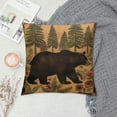 thumbnail image 2 of GOSMITH  Black Bear Throw Pillow Covers Cabin Forest Square Pillowcase Decorative Cushion Wildlife Vintage Rustic Plaid for Couch Sofa Bedroom Car, 2 of 5