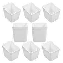 NIAIZEK 8Pcs Multipurpose White Pegboard Storage Bins ABS Material for Garage Workbench