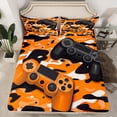 thumbnail image 2 of Feelyou 3D Games Console Bed Sheets for Boys, Modern Gaming Gamer King Sheets, Orange Cartoon Camouflage Sheet Set, Lightweight Room Decor, 4 Pieces, 2 of 7