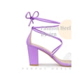 thumbnail image 3 of BLISSFUL STEP Women Lace Up Clear Strap Block Heels Sandals Lavender 8.5, 3 of 5