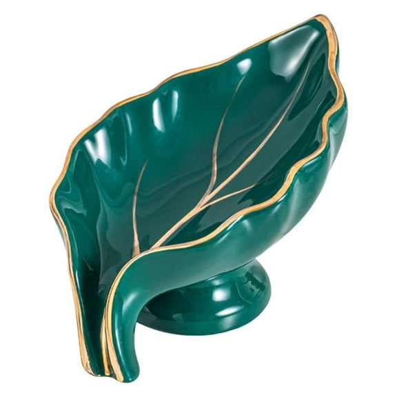 deevoka Ceramic Bathroom Soap Dishes Container Drain Tray Case Box for Bathtub Green