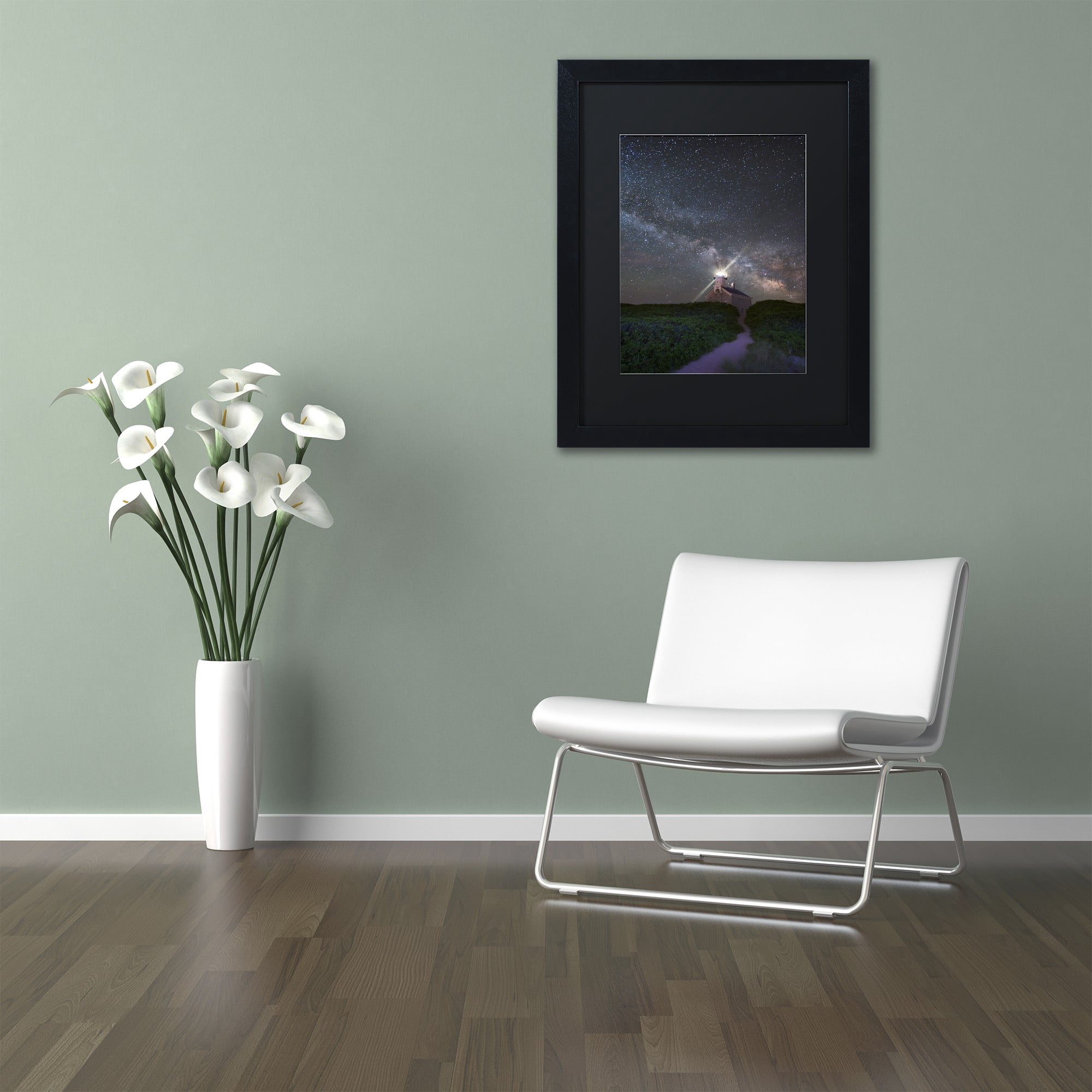 Trademark Fine Art "Follow the Light" Canvas Art by Michael Blanchette Photography Black Matte, Black Frame