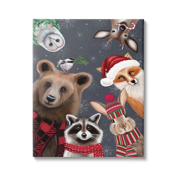 Stupell Industries Cozy Woodland Creatures Patterned Graphic Art Gallery Wrapped Canvas Print Wall Art, Design by Elizabeth Tyndall