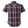 thumbnail image 3 of Coevals Club Mens Pearl Snap Plaid Western Cowboy Button Up Short Sleeve Shirts Black Gray Red 06 4X-Large, 3 of 7