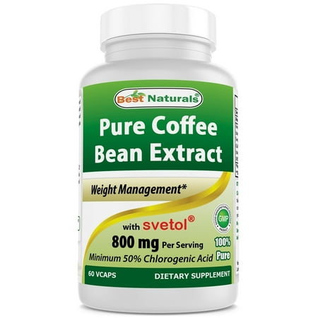 Best Naturals, 100% Pure Green Coffee Bean Extract with Svetol 400 Mg per vcap (800 mg/serving) - 60 Vegetarian