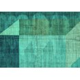 thumbnail image 1 of Ahgly Company Indoor Rectangle Abstract Turquoise Blue Modern Area Rugs, 7' x 9', 1 of 4