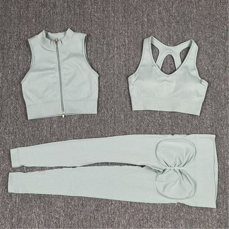 

Women Yoga Set Gym Clothing Sportswear Fitness Long Sleeve Crop Top Bra Seamless Leggings Solid Workout Tracksuits Sports Suit