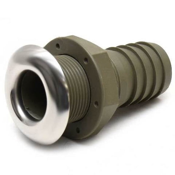 Rinker Boat Thru Hull Fitting | 1 1/2 Inch Barbed Camo Green