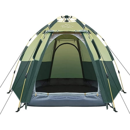 Toogh 4 Person Hexagon Camping Tent with Rainfly