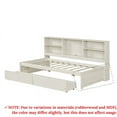 thumbnail image 5 of [Luckynote]Twin Size Bed Frame With Side Bookshelves, Two Drawers, And Built-in USB Port For Creamy White Color, 5 of 10